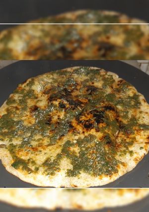 A picture of Green Pea Corn Flatbread.