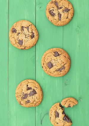 A picture of Tahini olive oil chocolate cookies.
