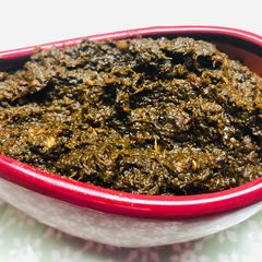 A picture of Pudina thogayal recipe | mint thogayal.