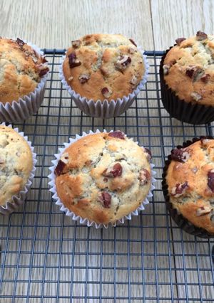 A picture of Banana and pecan muffins.