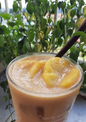 Hình của món Sinh tố đào yakul / yakul đào lắc.