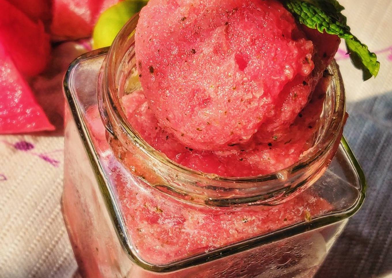 Steps to Prepare Homemade Watermelon Sorbet