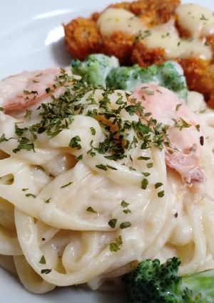 Foto resep Fettuccine carbonara alfredo