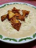 Burgonya krémleves házi tortilla chipszel