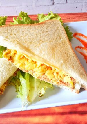 Foto resep 130. Tuna mayo egg cheese sandwich