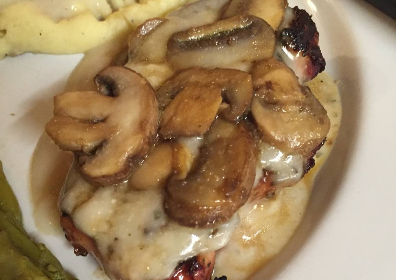 Simple Way to Prepare Super Quick Homemade Grilled Pork Chops With
Creamy Mushroom Sauce