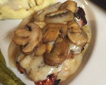 Popular Cuisine Grilled Pork Chops With Creamy Mushroom Sauce Delicious Simple