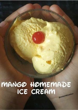 A picture of Mango homemade ice cream.