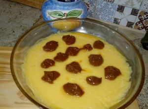 Una foto de FLAN LIGHT con Copitos de DULCE de LECHE ADU