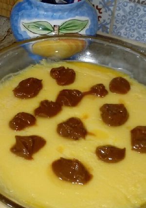 Una foto de FLAN LIGHT con Copitos de DULCE de LECHE ADU