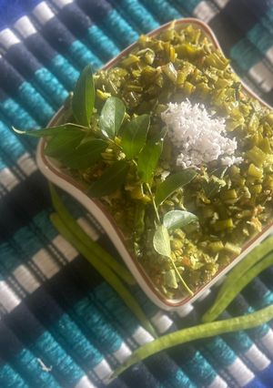 A picture of Cluster Beans Poriyal (no onion no garlic).
