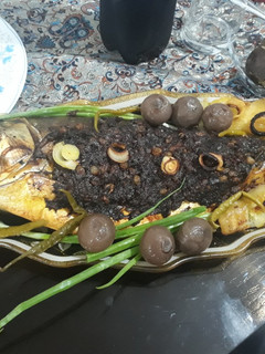 عکسی از دستور ماهی شکم پر