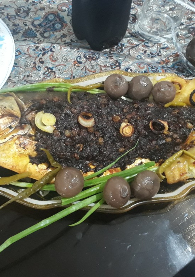 عکسی از دستور ماهی شکم پر