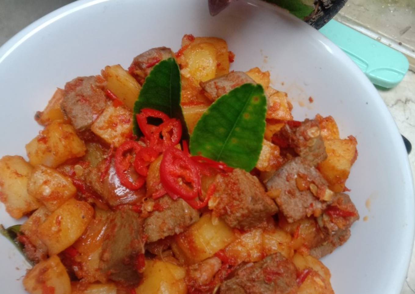 Bagaimana Menyiapkan Sambal kentang hati sapi Anti Gagal