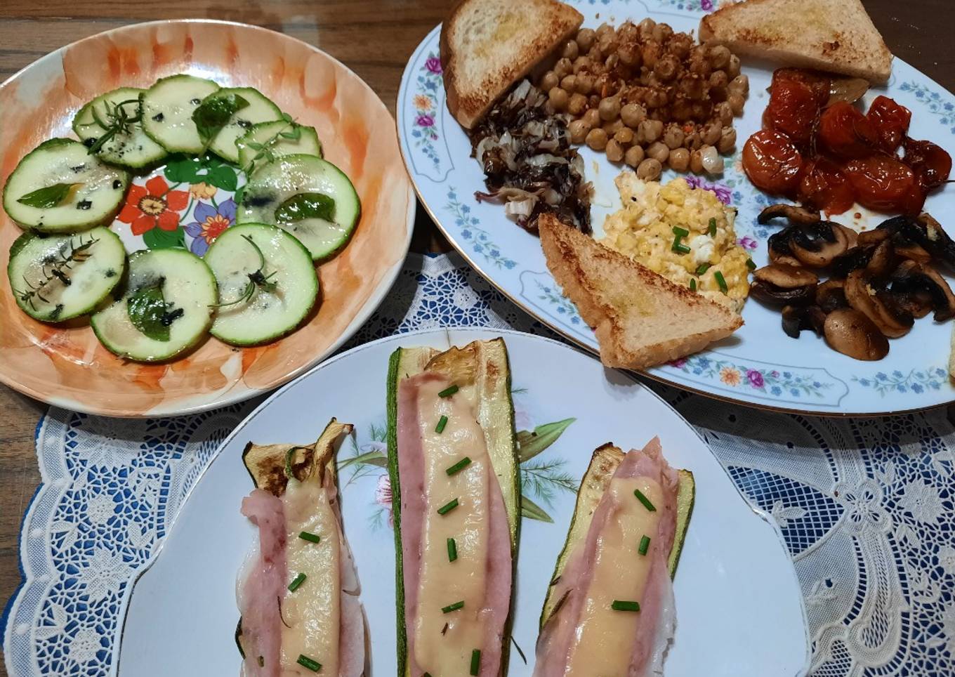 Garbanzos, cherry, hongos, zucchini, etc (picada saludable)