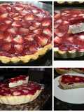 Tarta de frutilla con pulpa y crema chantilly