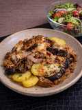 Gratin aubergine, bœuf & mozzarella aux pommes de terre