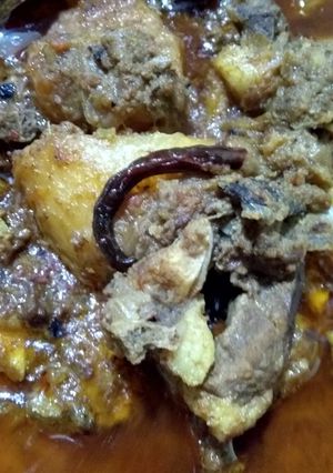 A picture of Mutton curry in Bengali style.