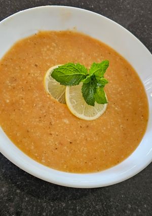 A picture of Red Lentil and Bulgur Soup with Tomato Sauce – Amazing Flavor.