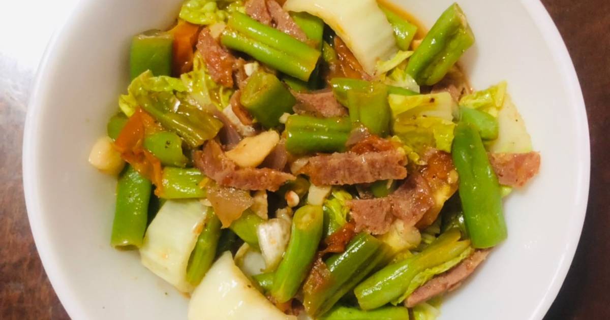 Simple stir-fry with turkey SPAM