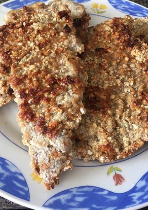 Una foto de Milanesas empanadas con avena y sésamo