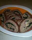 Polpettone con mozzarella, spinaci e prosciutto cotto