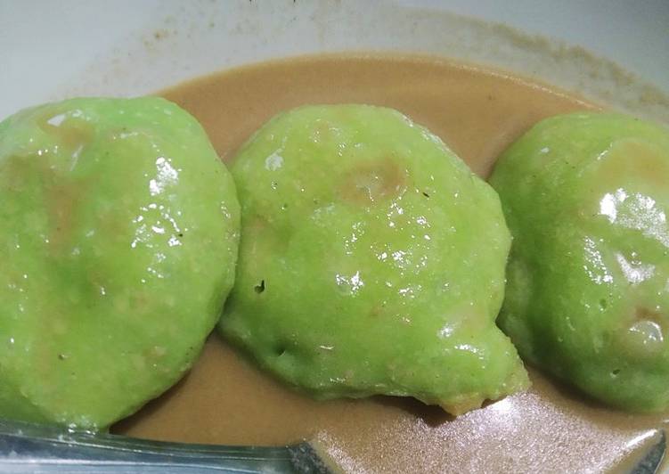 6 Langkah Resep Serabi Pandan Kuah Kinca Yang Mudah