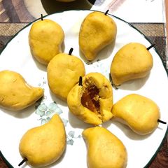 Jelly filled mango sandesh A picture of Jelly filled mango sandesh.
