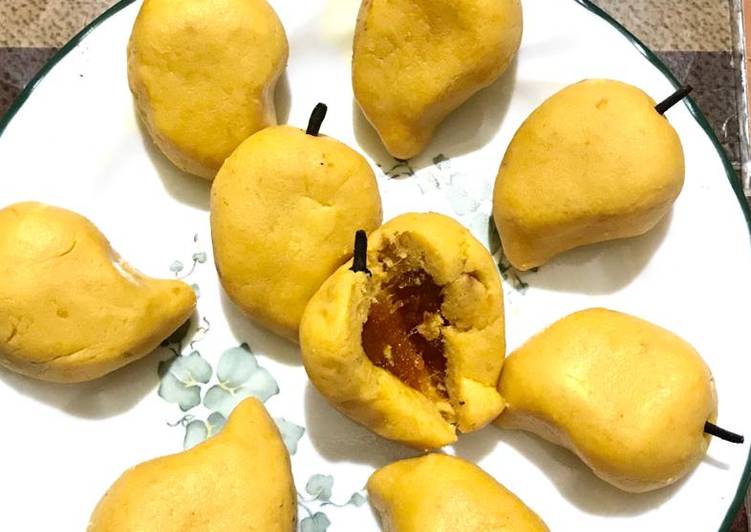 Recipe of Homemade Jelly filled mango sandesh