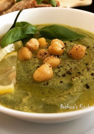 A picture of Basil Hummus.