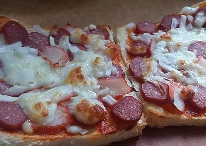 Pizza roti tawar simple