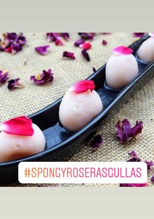 A picture of Spongy Rose Rasgullas.