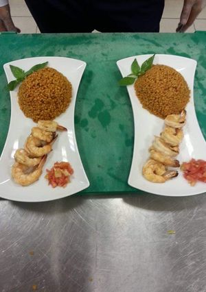 صورة لوصفة جمبري مع البرغل والحبق