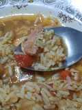Arroz con pollo con cuchara