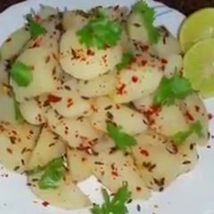 Oil free jeera aloo A picture of Oil free jeera aloo.