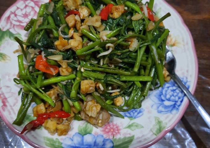 Resep Tumis Kangkung Teri + Tempe Semangit Anti Gagal