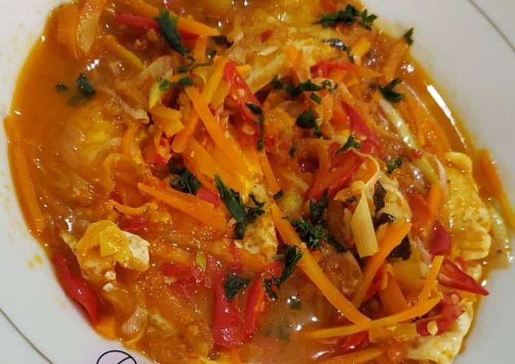 Telor ceplok kuah tomat 🍅