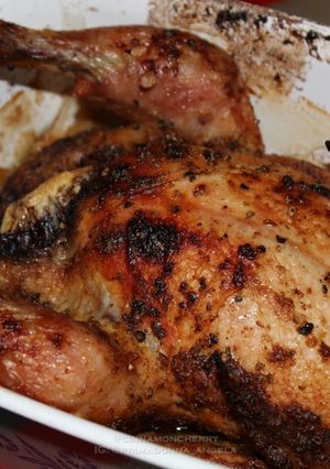 A picture of Homemade Rub Chicken with Garlic and Onion (Baked in the Oven).