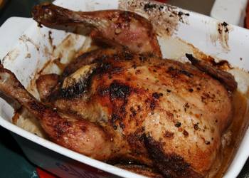 Fresh, Making Recipe Homemade Rub Chicken with Garlic and Onion Baked in the Oven Savory Delicious