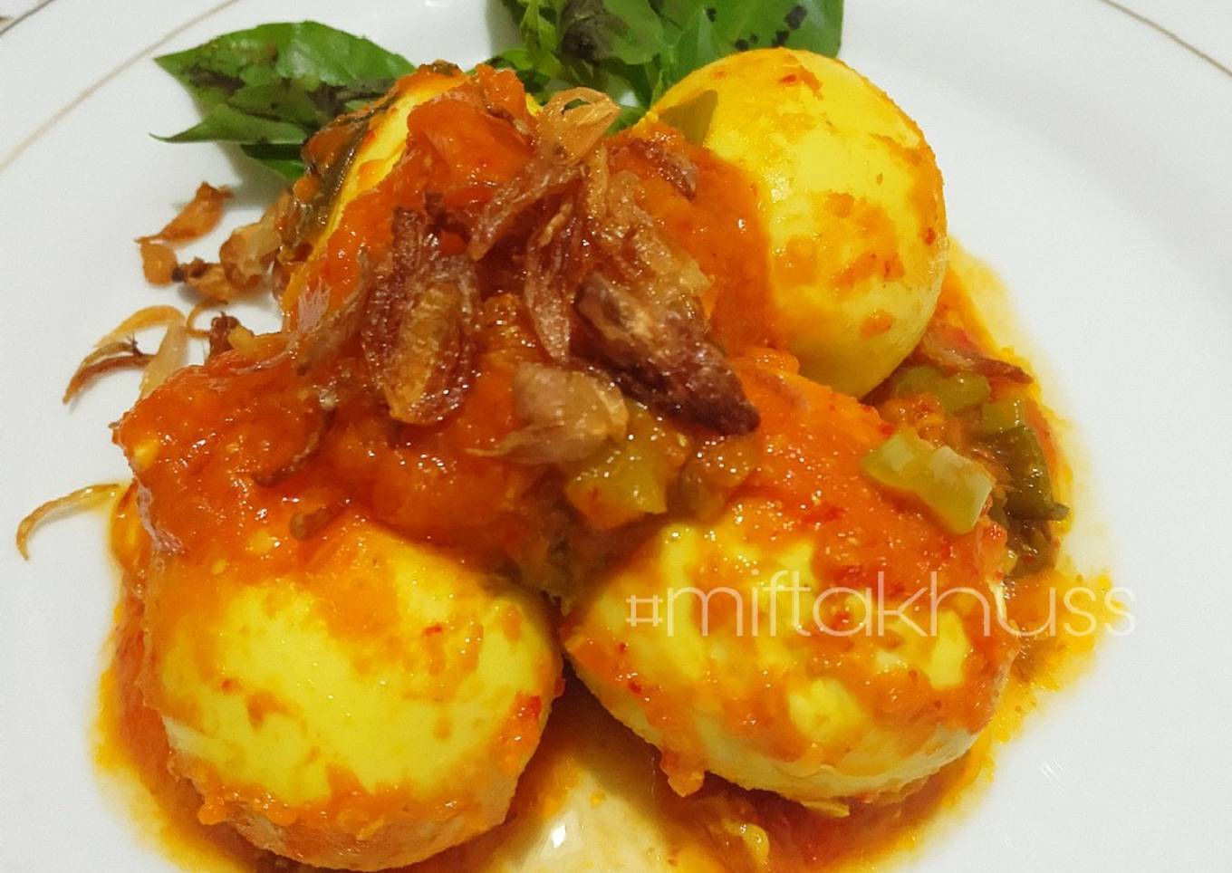 Resep Balado telur bumbu rujak Anti Gagal