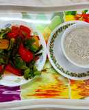 Mushroom Soup with stir fry veggies