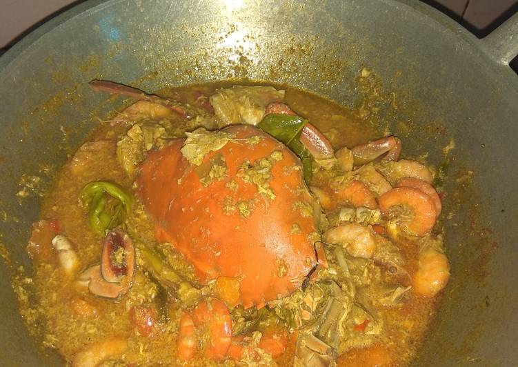Resep Udang dan kepiting bumbu saos padang Anti Gagal