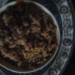 Brown beans and rice jollof A picture of Brown beans and rice jollof.
