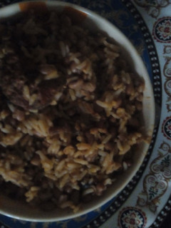 A picture of Brown beans and rice jollof.