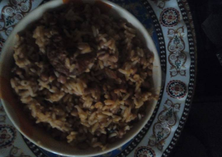 Brown beans and rice jollof