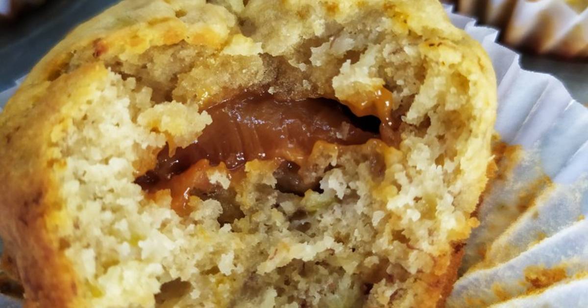 Muffins de banana 🍌 y dulce de leche Receta de Carolina Cookpad