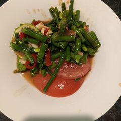 A picture of Laotian Isaan Thai Snake Bean Pounded Salad.