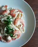 Spaghetti con camarones