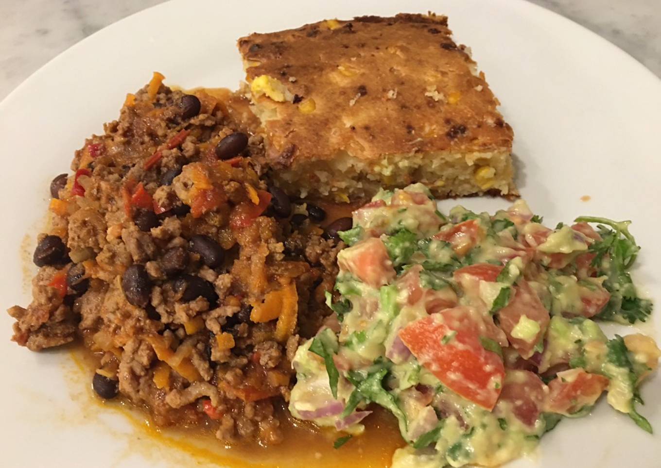 Chilli con Carne with corn bread