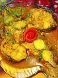 Bata Fish (Reba Carp) with baby pumpkin in a light gravy